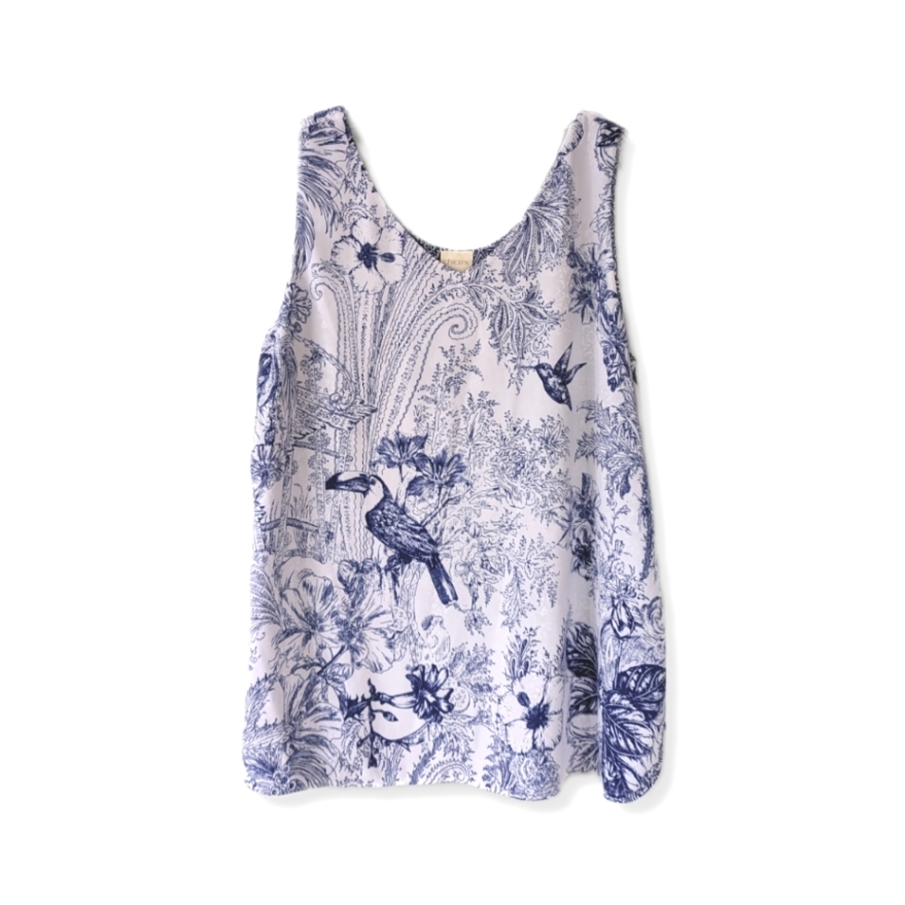 Chico's Blue & White 4 Way Reversible Tank Top